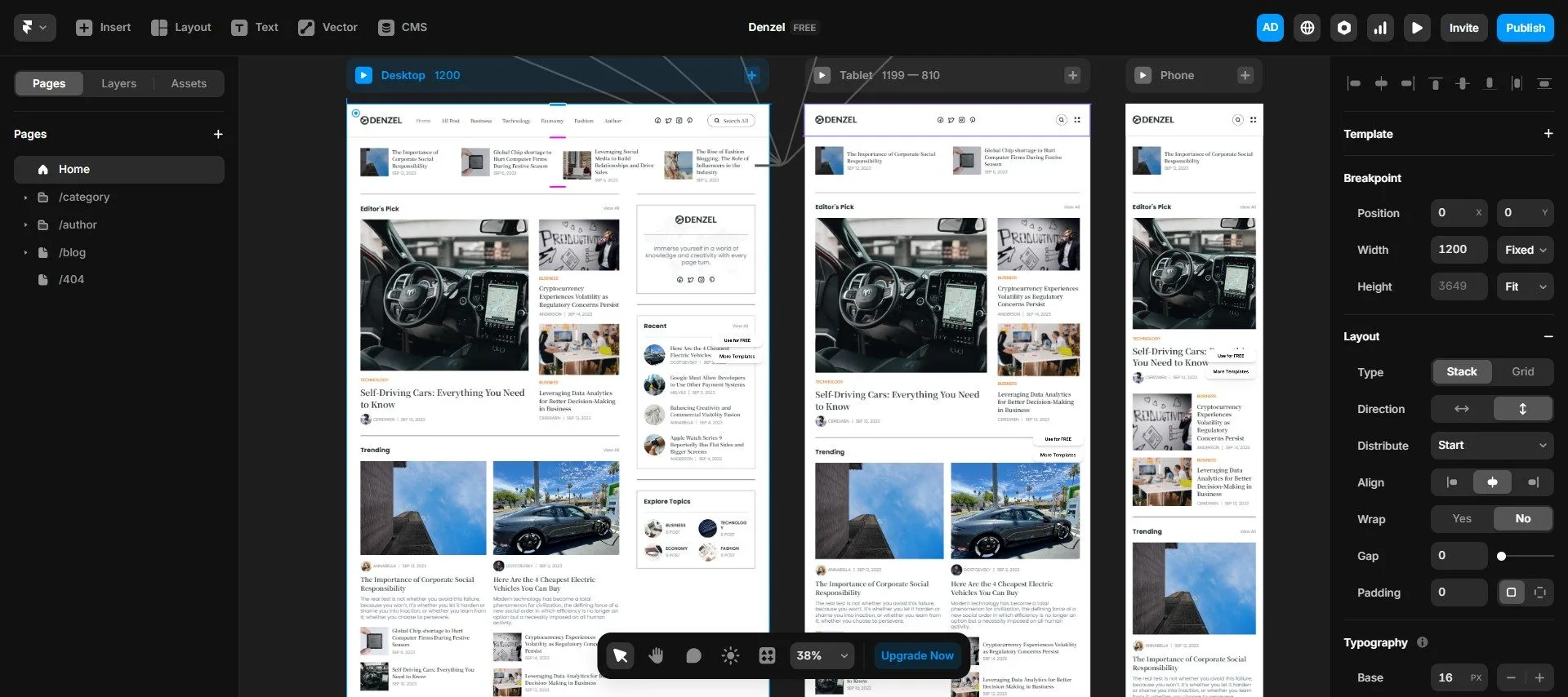 magazine style blog template