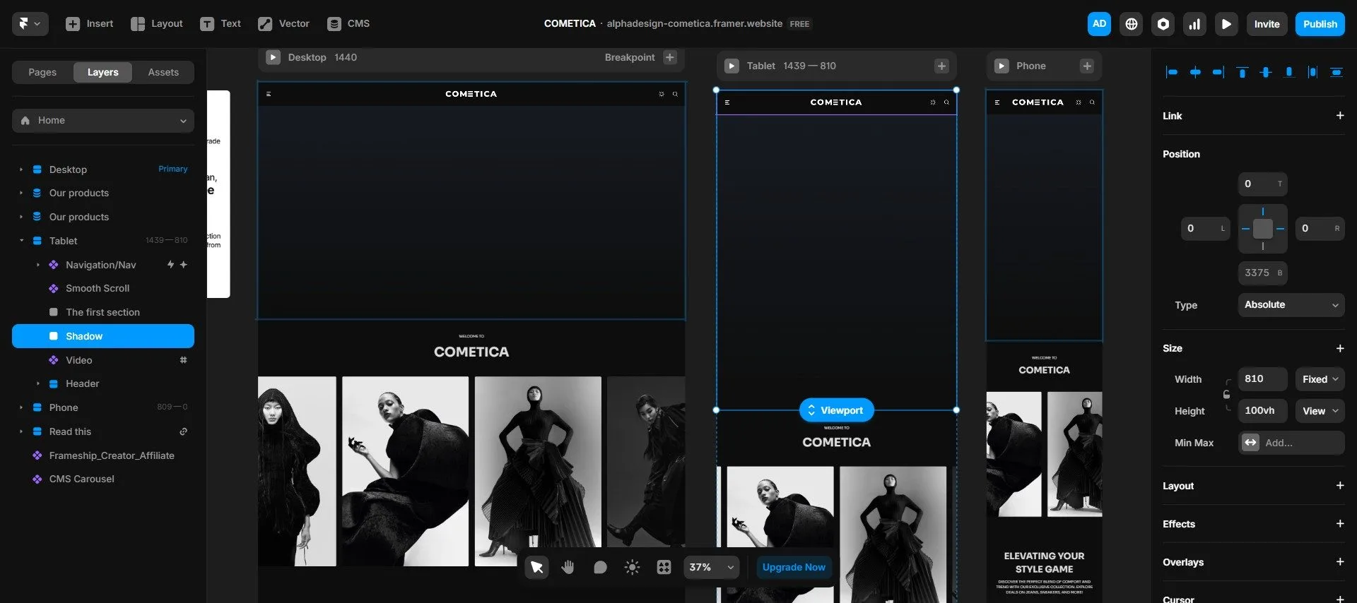 The Ultimate, Powerful Framer E-commerce Template for 2025: Cometica