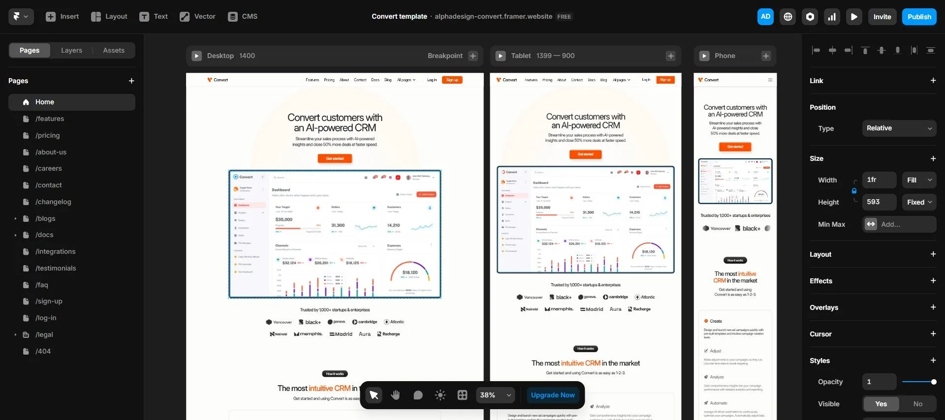 conversion-focused SaaS template