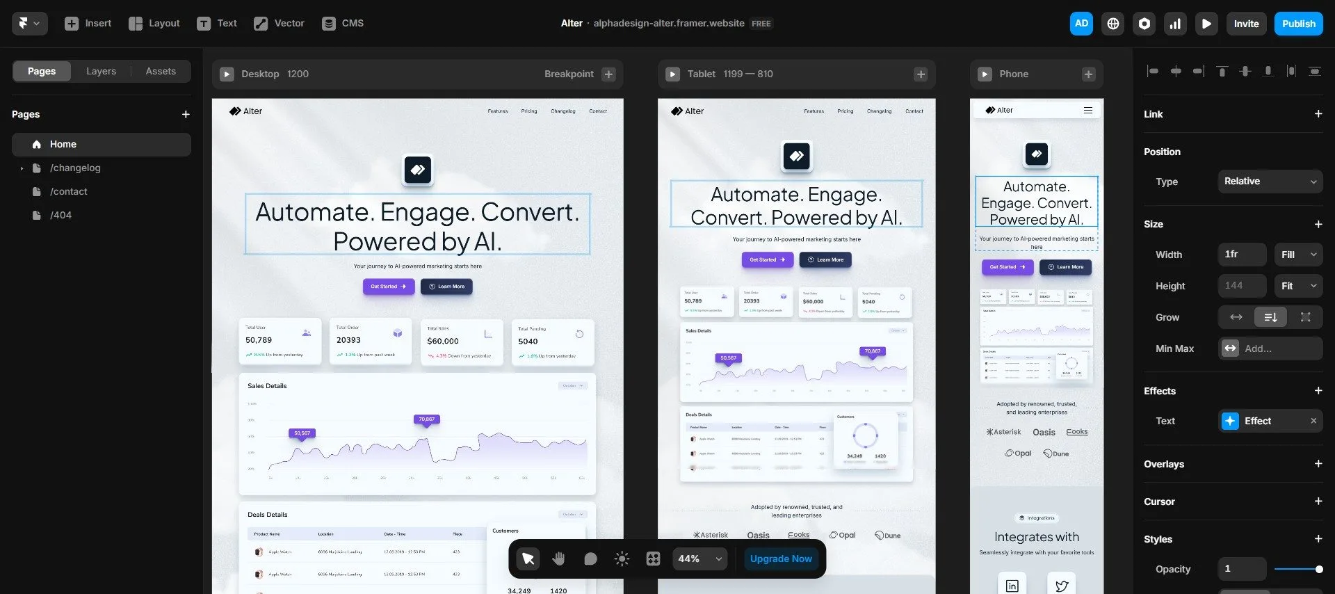 AI SaaS landing page template